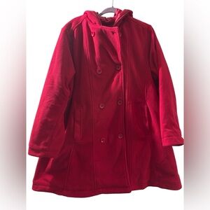 Woman Within Quilted Red Jacket